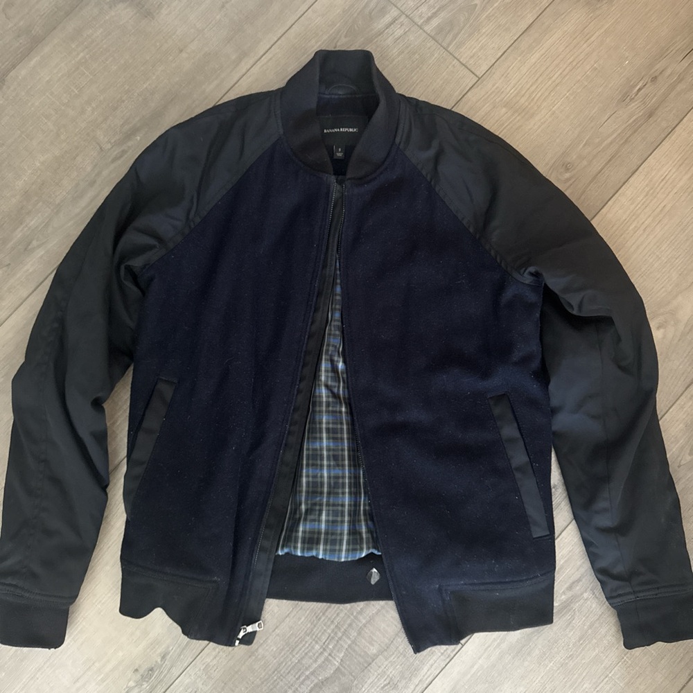 Banana Republic Men’s Bomber Jacket, Size S, wool